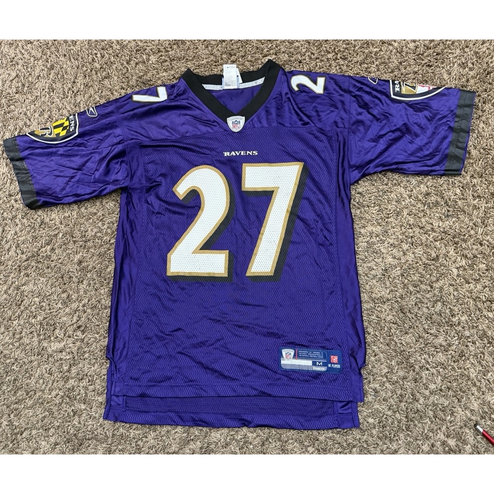 NFL Reebok Onfield Baltimore Raven Ray Rice #27 Purple Jersey Mens Size Medium